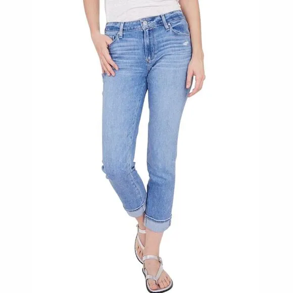 PAIGE Brigitte Boyfriend Jeans Size 25 Folk Light Blue Spring Summer Denim Vacay