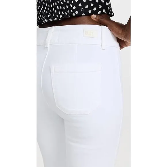 PAIGE Claudine Jeans Size 28 White High Rise Ankle Flare Stretch Welt Pocket