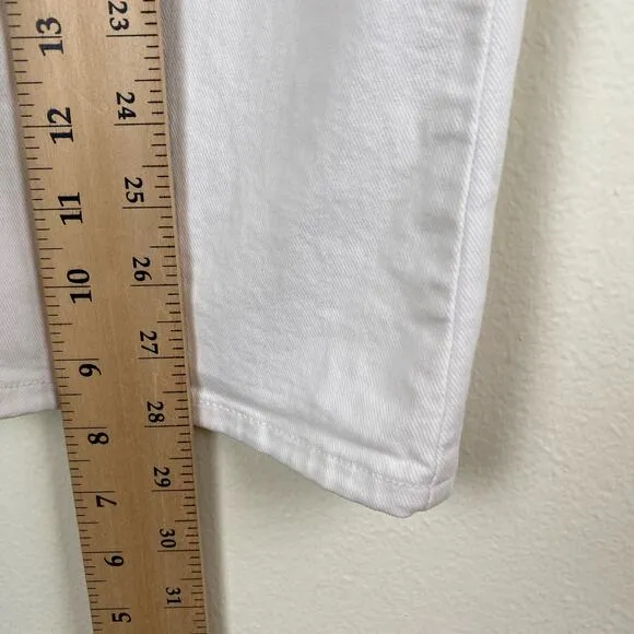 PAIGE Claudine Jeans Size 28 White High Rise Ankle Flare Stretch Welt Pocket