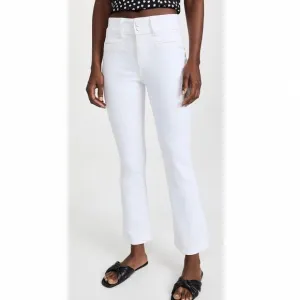 PAIGE Claudine Jeans Size 28 White High Rise Ankle Flare Stretch Welt Pocket