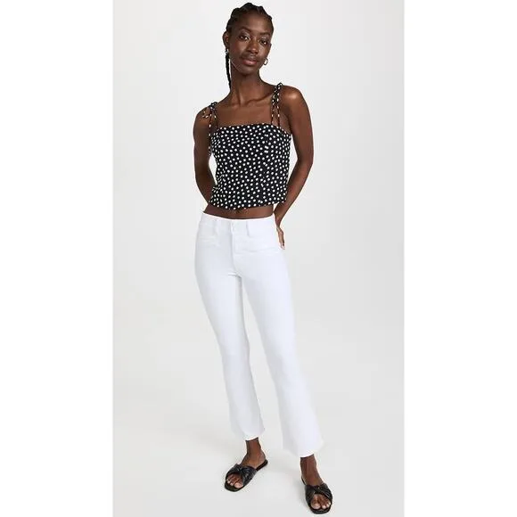 PAIGE Claudine Jeans Size 28 White High Rise Ankle Flare Stretch Welt Pocket