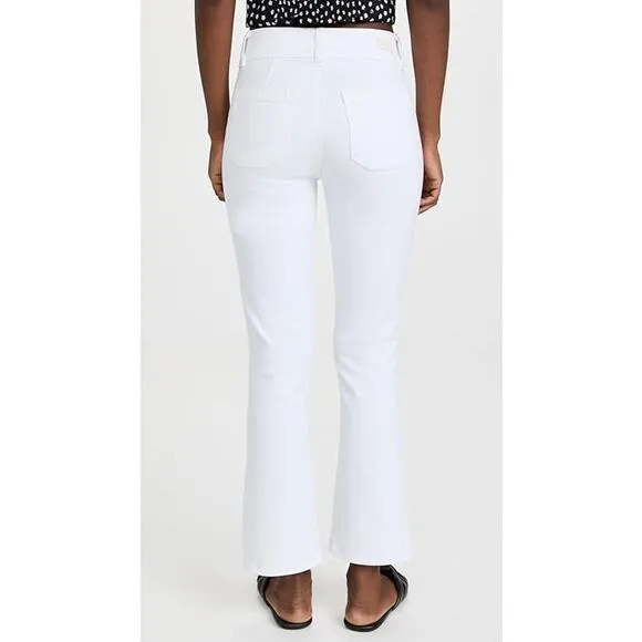PAIGE Claudine Jeans Size 28 White High Rise Ankle Flare Stretch Welt Pocket