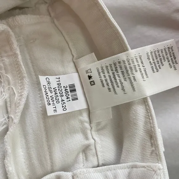 PAIGE Claudine Jeans Size 28 White High Rise Ankle Flare Stretch Welt Pocket