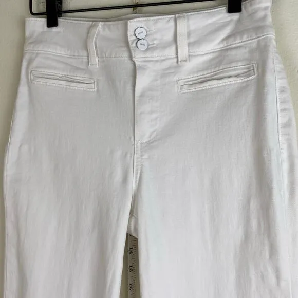 PAIGE Claudine Jeans Size 28 White High Rise Ankle Flare Stretch Welt Pocket
