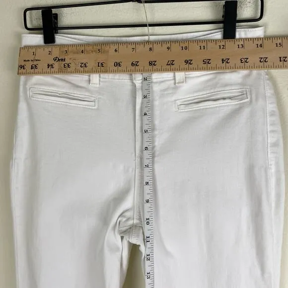 PAIGE Claudine Jeans Size 28 White High Rise Ankle Flare Stretch Welt Pocket
