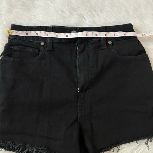 Paige Davina Margot High Rise Cut Off Denim Black High Rise Shorts Size 26 | 2