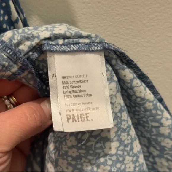 Paige Flutter-Sleeve Midi Dress Light Blue Floral Dress Womens Size Small