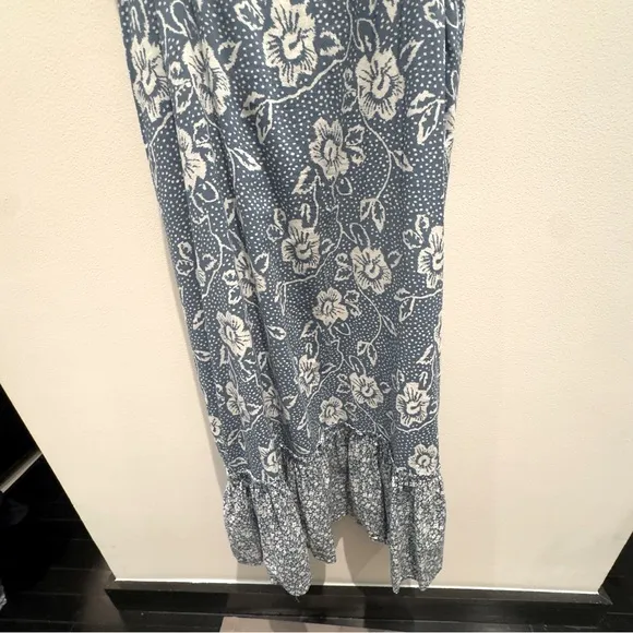 Paige Flutter-Sleeve Midi Dress Light Blue Floral Dress Womens Size Small