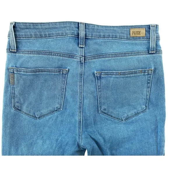 Paige Jacqueline Casual Cropped fit Jeans Blue Frayed hem 28 X 25 - Excellent