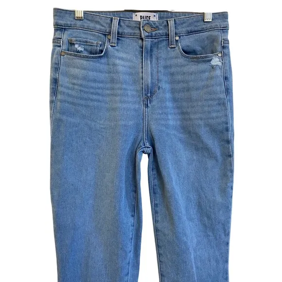 Paige Jacqueline Casual Cropped fit Jeans Blue Frayed hem 28 X 25 - Excellent