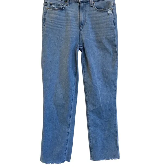 Paige Jacqueline Casual Cropped fit Jeans Blue Frayed hem 28 X 25 - Excellent