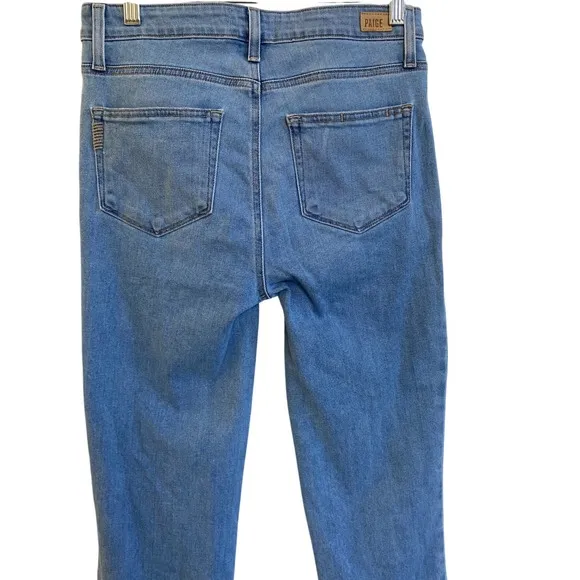 Paige Jacqueline Casual Cropped fit Jeans Blue Frayed hem 28 X 25 - Excellent