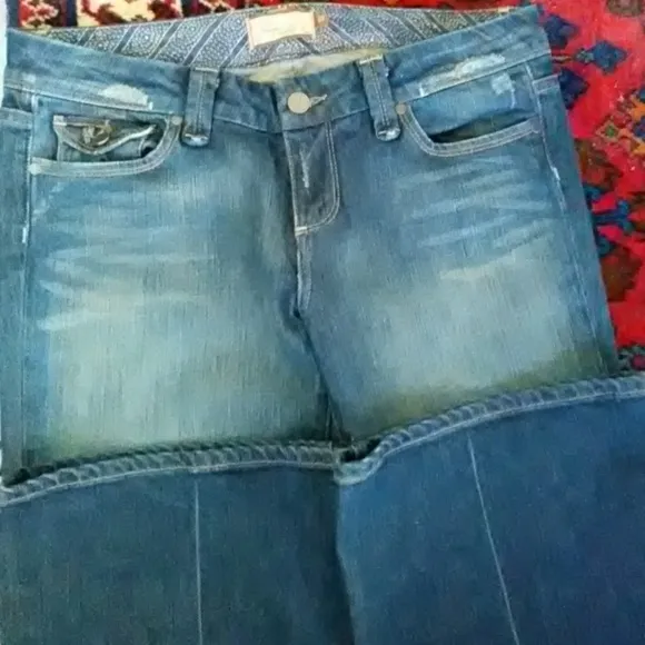 Paige Jeans Pico Wide Leg Distressed Jeans Size 29