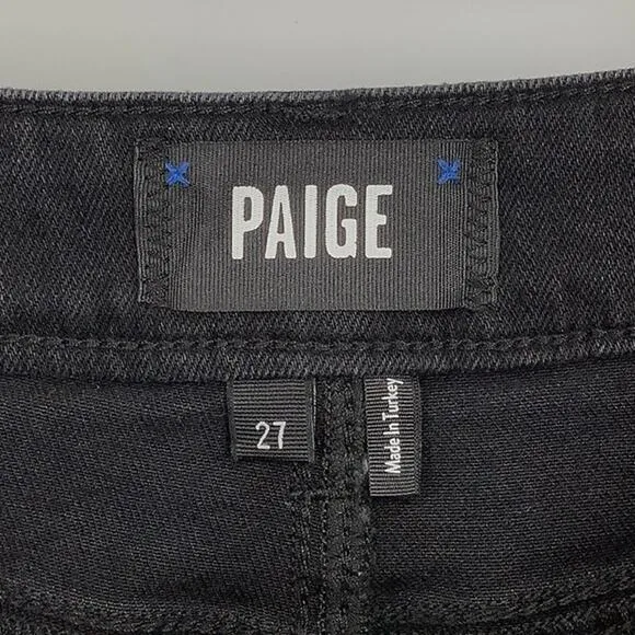 Paige Sz 27 Vintage Black Denim Margot High Rise Jean Shorts Frayed Hem OS24-15