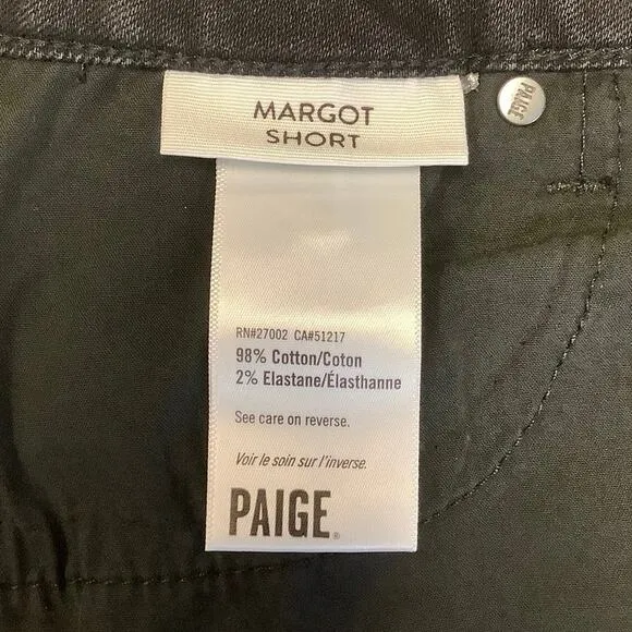 Paige Sz 27 Vintage Black Denim Margot High Rise Jean Shorts Frayed Hem OS24-15