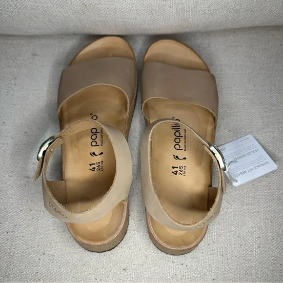 Papillio Beige Leather  Sandals with Cork style Sole cushioned