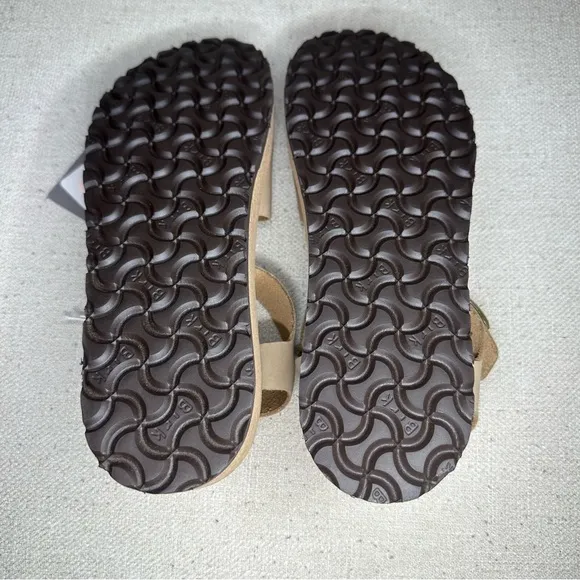 Papillio Beige Leather  Sandals with Cork style Sole cushioned