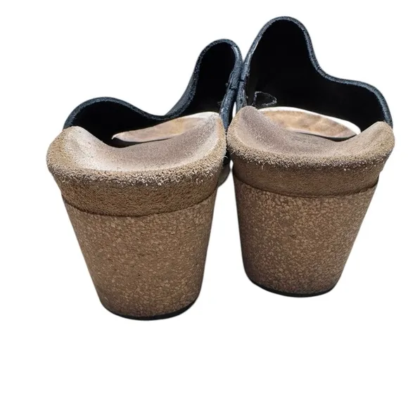 Papillio Birkenstock Namica Suede Leather Mule Sandals Metallic Black 7 or 7.5