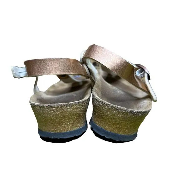 Papillio By Birkenstock Ashley Metallic Ankle Strap Thong Sandals Copper Size 38