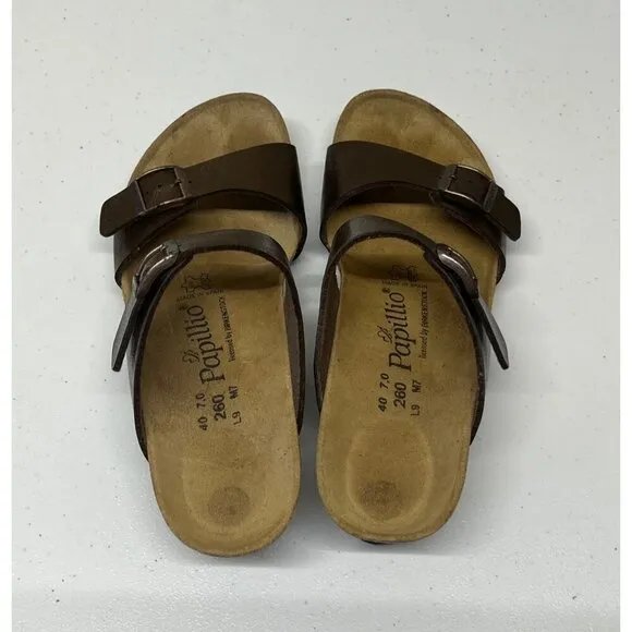 PAPILLIO by BIRKENSTOCK Dorothy Graceful Toffee Sandals Heeled Wedge US 9 EU 40
