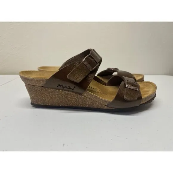 PAPILLIO by BIRKENSTOCK Dorothy Graceful Toffee Sandals Heeled Wedge US 9 EU 40