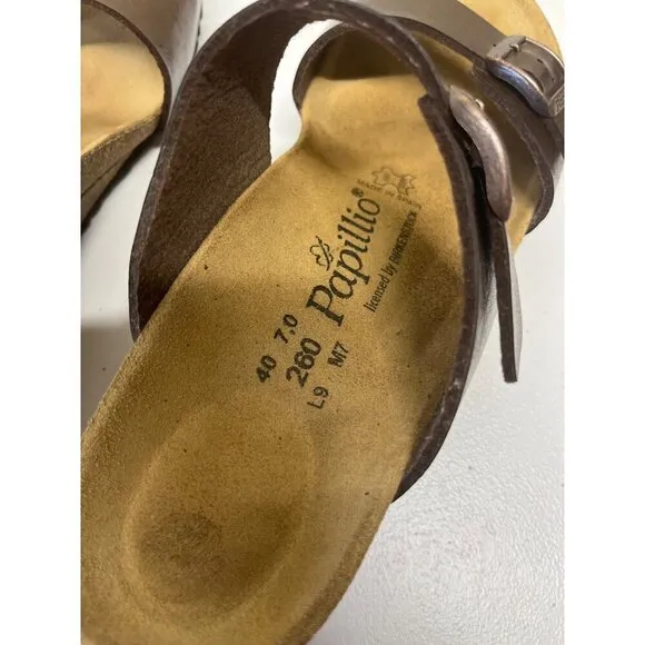 PAPILLIO by BIRKENSTOCK Dorothy Graceful Toffee Sandals Heeled Wedge US 9 EU 40