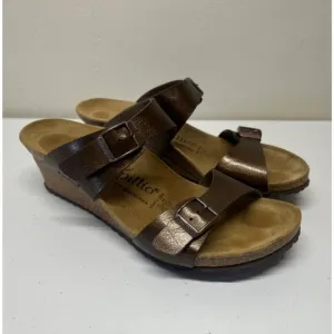PAPILLIO by BIRKENSTOCK Dorothy Graceful Toffee Sandals Heeled Wedge US 9 EU 40