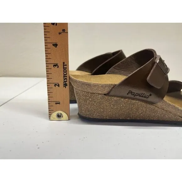 PAPILLIO by BIRKENSTOCK Dorothy Graceful Toffee Sandals Heeled Wedge US 9 EU 40