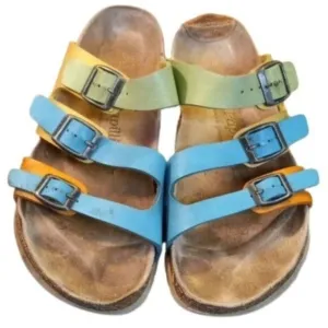 Papillio By Birkenstock Size 40 L 9 M 7 Multi-Color Triple Strap Sandals