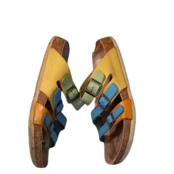 Papillio By Birkenstock Size 40 L 9 M 7 Multi-Color Triple Strap Sandals