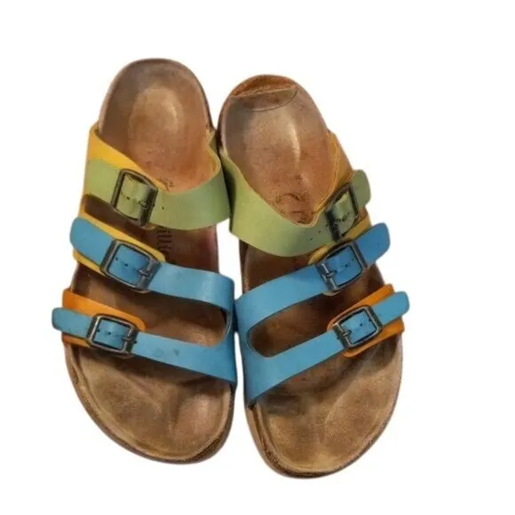 Papillio By Birkenstock Size 40 L 9 M 7 Multi-Color Triple Strap Sandals