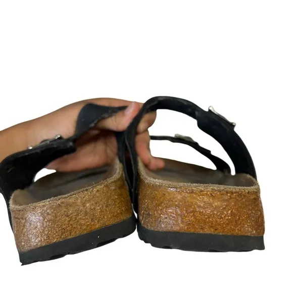 Papillio By Birkenstock Womens Black Sandals With Rhinestone Buckles Size L9 M7