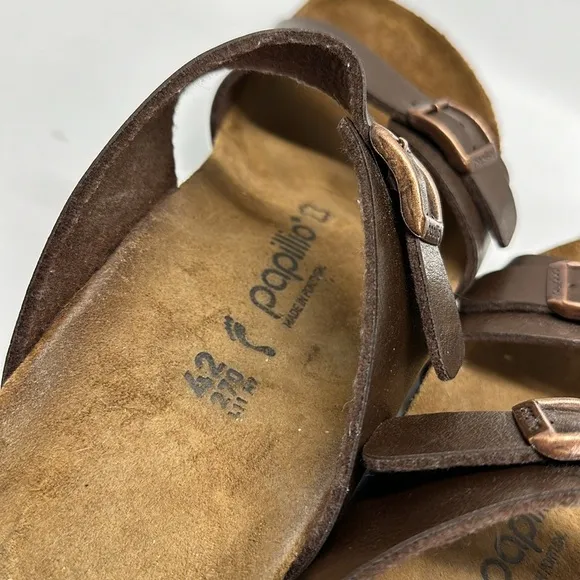 Papillo by Birkenstock Wedges Heeled Sandals Open Toe Adjustable Bronze Size 11
