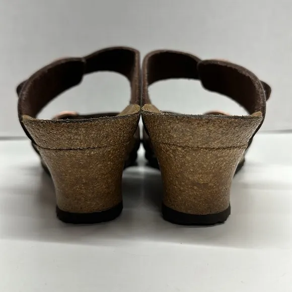 Papillo by Birkenstock Wedges Heeled Sandals Open Toe Adjustable Bronze Size 11