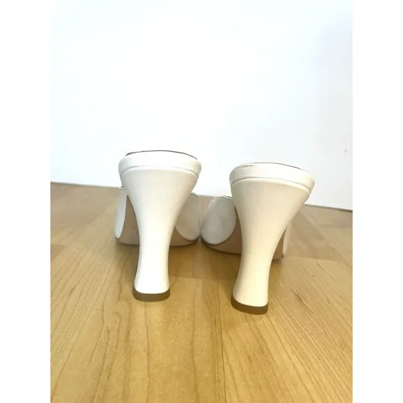 Paris Texas Moc Square Toe Mule Sandals Size 6 White