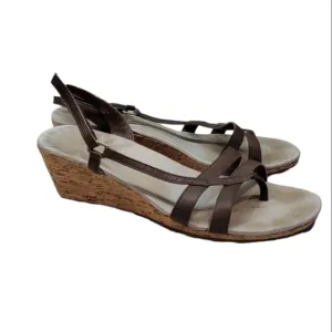 Patagonia Womens Solimar Leather Cork Wedge Sandals shoes sz 10M
