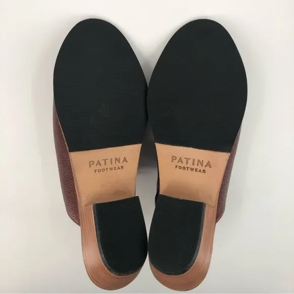 Patina Tan Leather Peep Toe Sandals | Wedge Heel