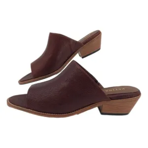 Patina Tan Leather Peep Toe Sandals | Wedge Heel