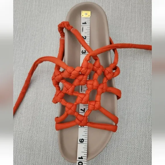 Patrizia Bonfanti Orange Strappy Slingback Platform Gladiator Sandals  Women 40