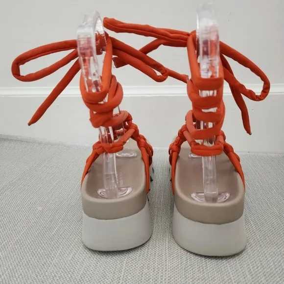 Patrizia Bonfanti Orange Strappy Slingback Platform Gladiator Sandals  Women 40