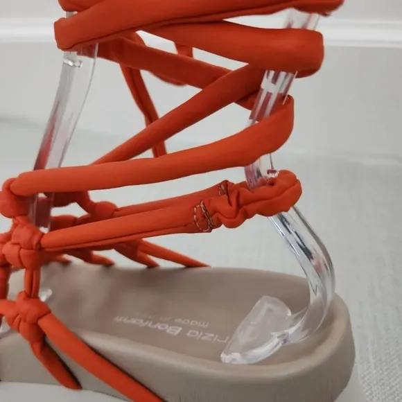 Patrizia Bonfanti Orange Strappy Slingback Platform Gladiator Sandals  Women 40