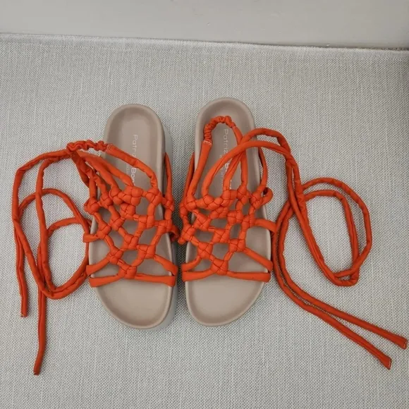 Patrizia Bonfanti Orange Strappy Slingback Platform Gladiator Sandals  Women 40