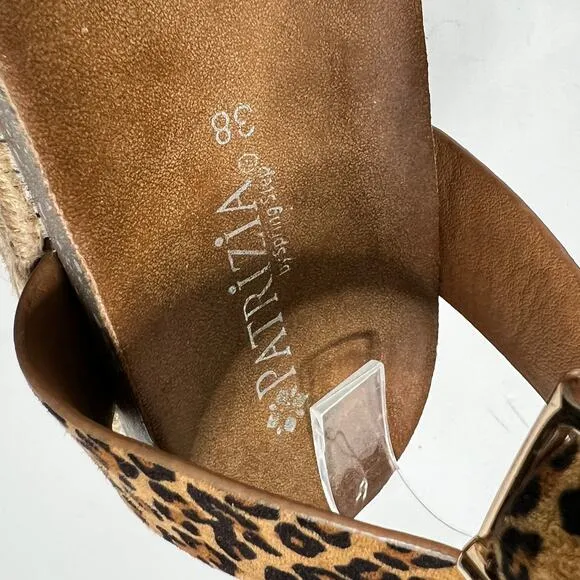 Patrizia Spring Step Larissa Animal Print Platform Sandals Shoe Size 8