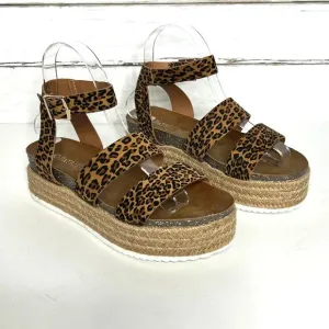Patrizia Spring Step Larissa Animal Print Platform Sandals Shoe Size 8