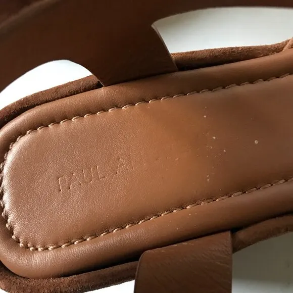 Paul Andrew Adept Platform Sandals Womens 41 11 Brown Tan Suede Buckle Wedges
