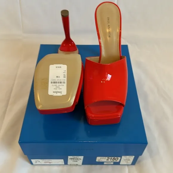 PAUL ANDREW. Size 11B, 41. Color: TOMATO