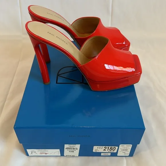 PAUL ANDREW. Size 11B, 41. Color: TOMATO