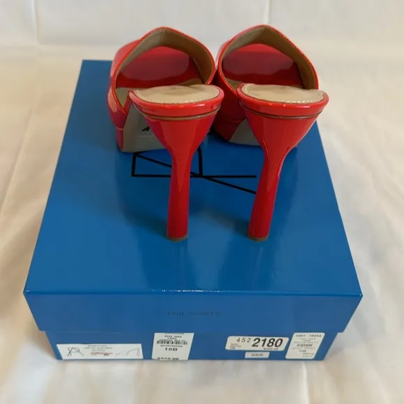 PAUL ANDREW. Size 11B, 41. Color: TOMATO