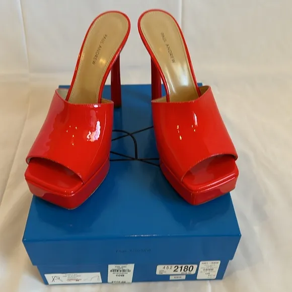 PAUL ANDREW. Size 11B, 41. Color: TOMATO