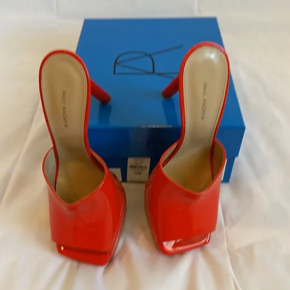 PAUL ANDREW. Size 11B, 41. Color: TOMATO